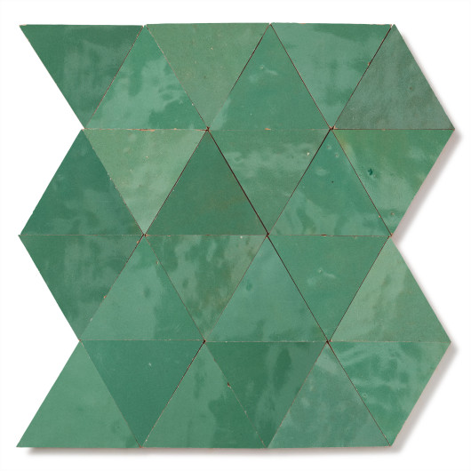 Carrelage Zellige Marocain Vert d'eau Grand Triangle 10 cm