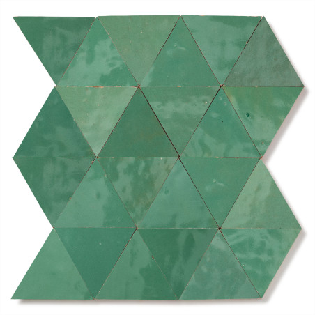 Carrelage Zellige Marocain Vert d'eau Grand Triangle 10 cm