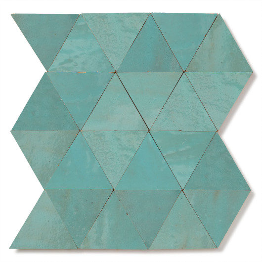 Carrelage Zellige Marocain Bleu Maldives Grand Triangle 10 cm