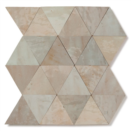 Carrelage Zellige Marocain Gris Beige Grand Triangle 10 cm