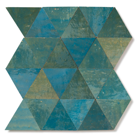 Carrelage Zellige Marocain Bleu Lazuli Grand Triangle 10 cm