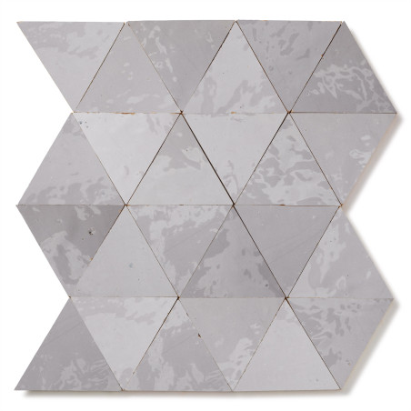 Carrelage Zellige Marocain Gris Clair Grand Triangle 10 cm