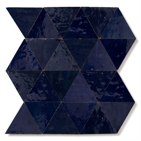 Carrelage Zellige Marocain Bleu Nuit Grand Triangle 10 cm