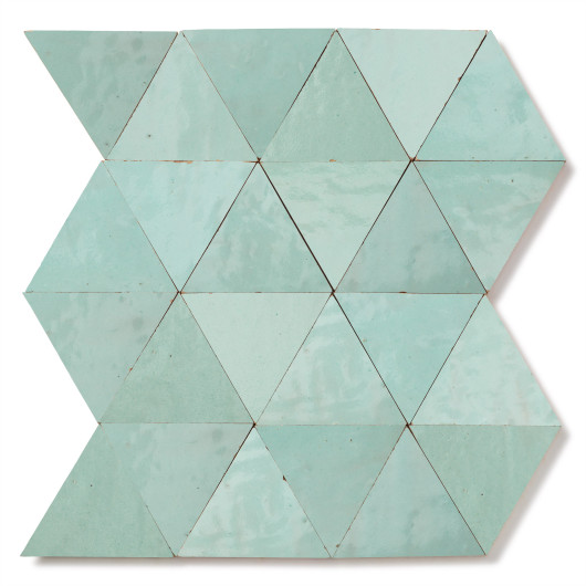 Carrelage Zellige Marocain Bleu Iceberg Grand Triangle 10 cm
