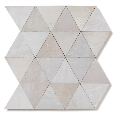 Carrelage Zellige Marocain Blanc Oukaimeden Grand Triangle 10 cm