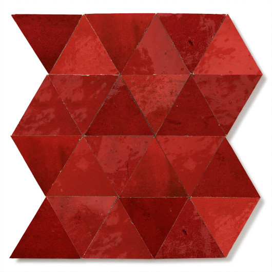 Carrelage Zellige Marocain Rouge Pétillant Grand Triangle 10 cm