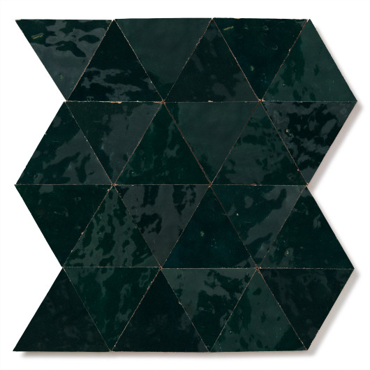 Carrelage Zellige Marocain Bleu Océan Grand Triangle 10 cm