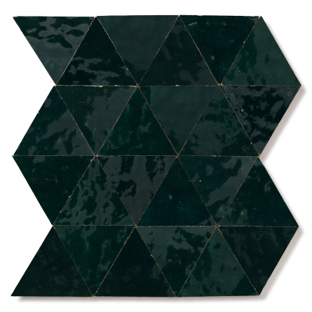 Carrelage Zellige Marocain Bleu Océan Grand Triangle 10 cm