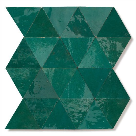 Carrelage Zellige Marocain Vert Emeraude Grand Triangle 10 cm