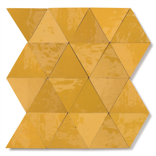 Carrelage Zellige Marocain Jaune Moutarde Grand Triangle 10 cm