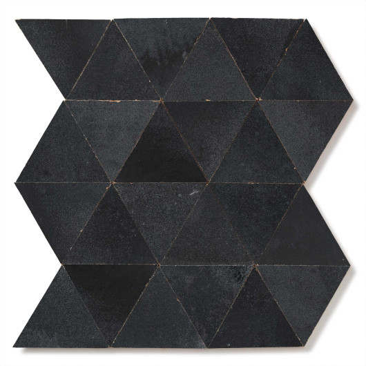 Carrelage Zellige Marocain Noir Métal Grand Triangle 10 cm