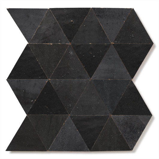 Carrelage Zellige Marocain Noir Carbone Grand Triangle 10 cm