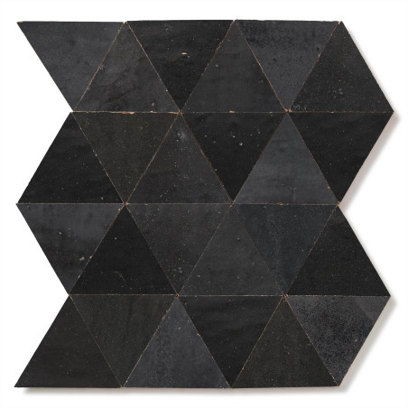 Carrelage Zellige Marocain Noir Carbone Grand Triangle 10 cm