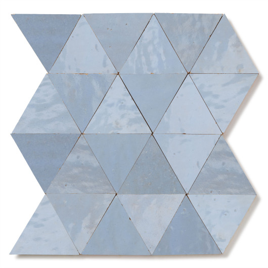Carrelage Zellige Marocain Bleu Gustavien Grand Triangle 10 cm