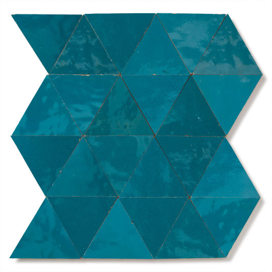 Carrelage Zellige Marocain Bleu Turquoise Grand Triangle 10 cm
