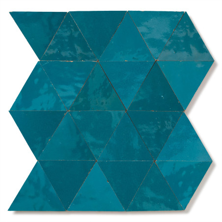 Carrelage Zellige Marocain Bleu Turquoise Grand Triangle 10 cm