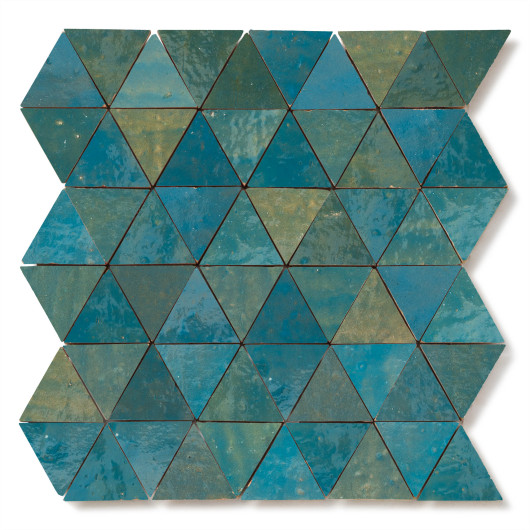 Carrelage Zellige Marocain Bleu Lazuli Petit Triangle 4,9 cm