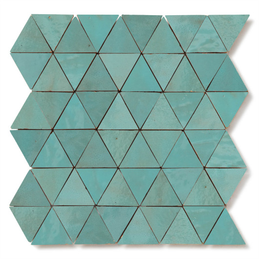 Carrelage Zellige Marocain Bleu Maldives Petit Triangle 4,9 cm
