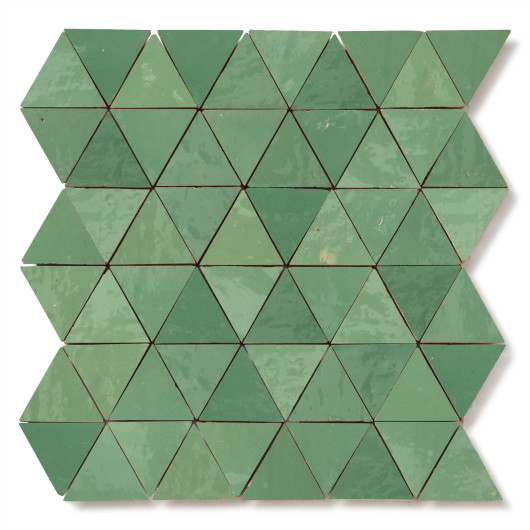 Carrelage Zellige Marocain Vert Amande Petit Triangle 4,9 cm