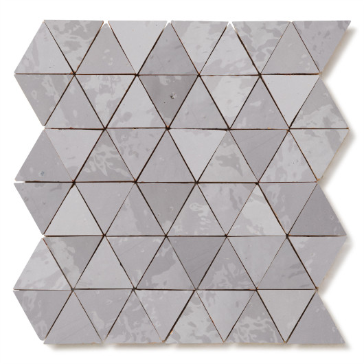 Carrelage Zellige Marocain Gris Clair Petit Triangle 4,9 cm