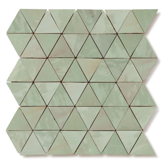 Carrelage Zellige Marocain Vert Tilleul Petit Triangle 4,9 cm