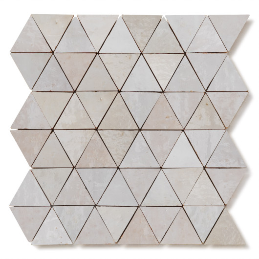 Carrelage Zellige Marocain Blanc Oukaimeden Petit Triangle 4,9 cm