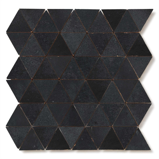 Carrelage Zellige Marocain Noir Métal Petit Triangle 4,9 cm