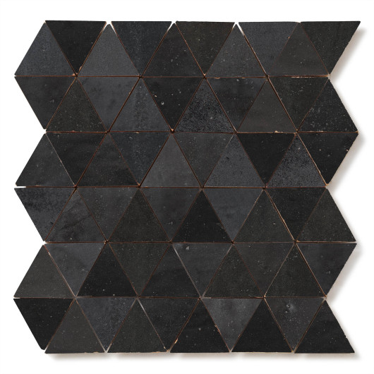Carrelage Zellige Marocain Noir Carbone Petit Triangle 4,9 cm