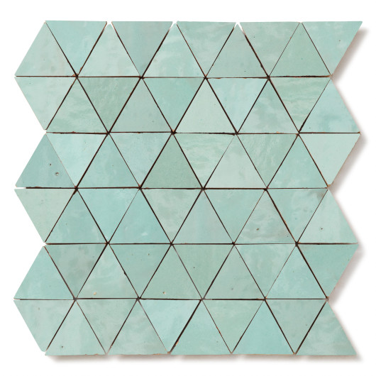 Carrelage Zellige Marocain Bleu Iceberg Petit Triangle 4,9 cm