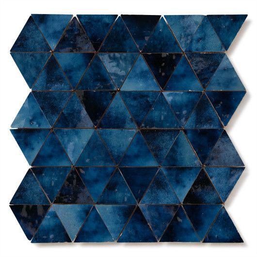 Carrelage Zellige Marocain Bleu Magique Petit Triangle 4,9 cm