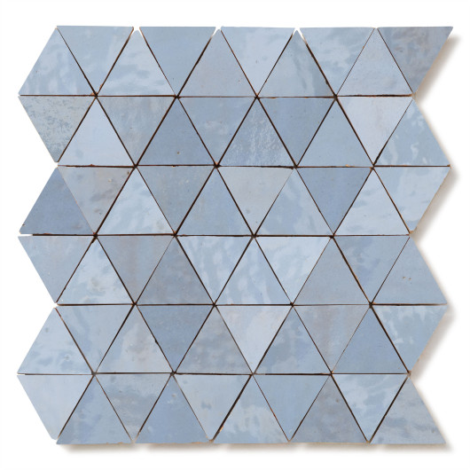 Carrelage Zellige Marocain Bleu Gustavien Petit Triangle 4,9 cm