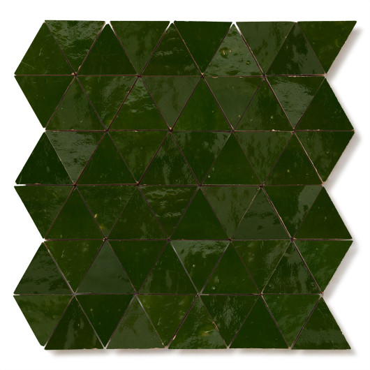 Carrelage Zellige Marocain Vert Impérial Petit Triangle 4,9 cm