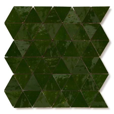 Carrelage Zellige Marocain Vert Impérial Petit Triangle 4,9 cm
