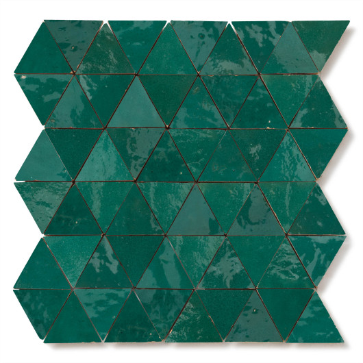 Carrelage Zellige Marocain Vert Emeraude Petit Triangle 4,9 cm