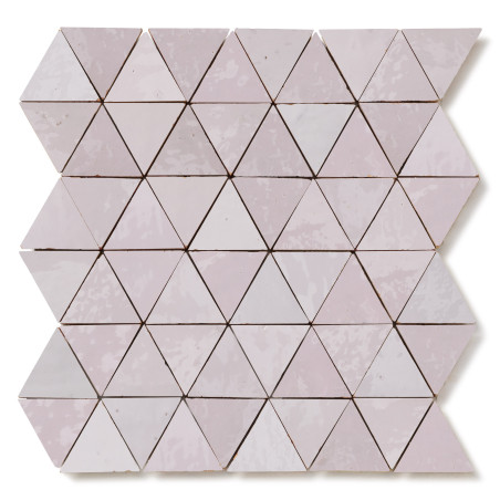 Carrelage Zellige Marocain Rose Pale Petit Triangle 4,9 cm