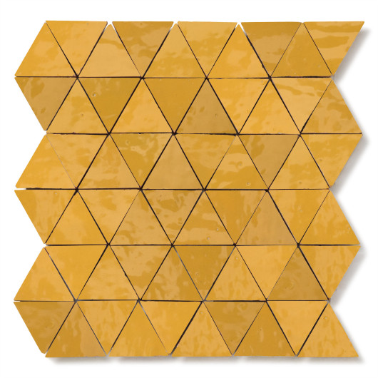 Carrelage Zellige Marocain Jaune Moutarde Petit Triangle 4,9 cm