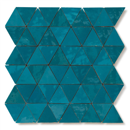 Carrelage Zellige Marocain Bleu Turquoise Petit Triangle 4,9 cm