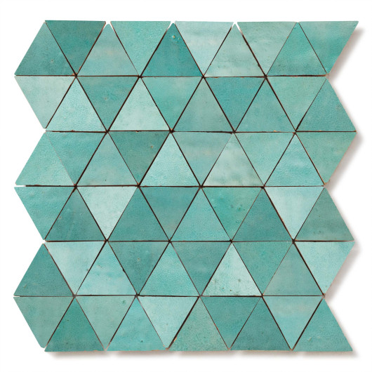 Carrelage Zellige Marocain Vert Pacifique Petit Triangle 4,9 cm