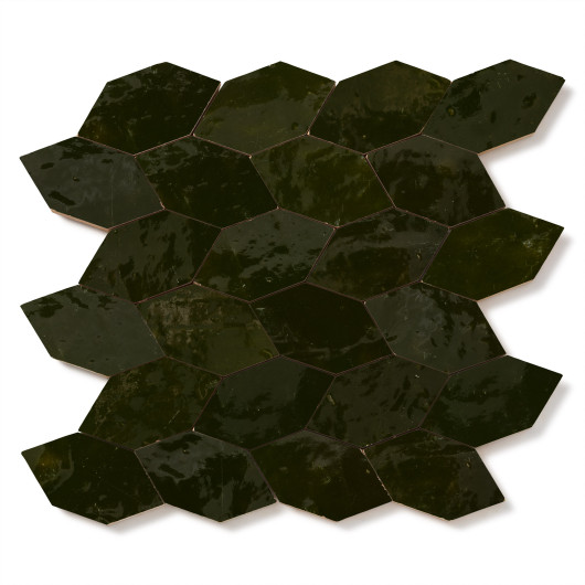 Carrelage Zellige Marocain Vert Empire Navette 4,9x10 cm
