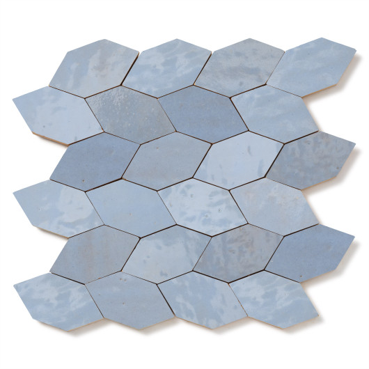 Carrelage Zellige Marocain Bleu Gustavien Navette 4,9x10 cm