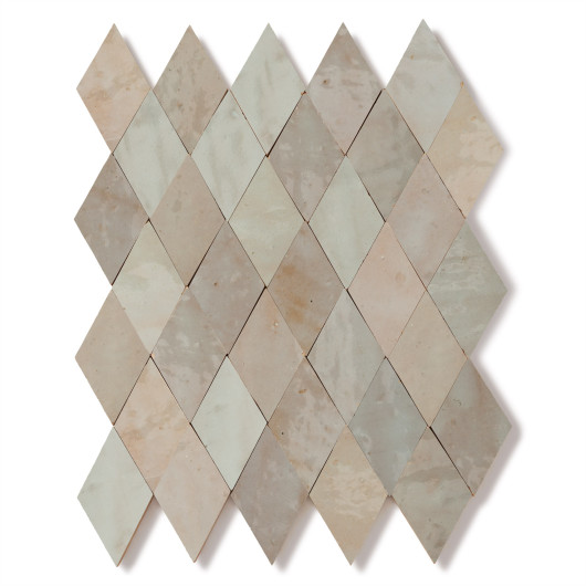 Carrelage Zellige Marocain Gris Beige Losange 5,5x10 cm
