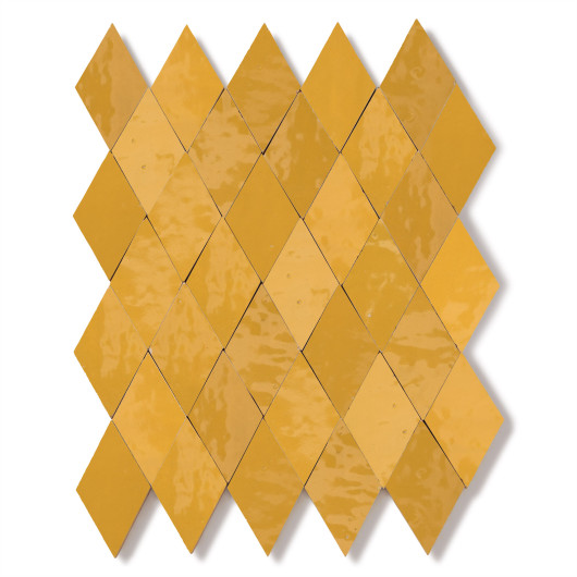 Carrelage Zellige Marocain Jaune Moutarde Losange 5,5x10 cm