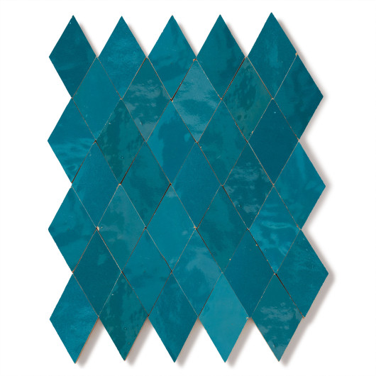Carrelage Zellige Marocain Bleu Turquoise Losange 5,5x10 cm