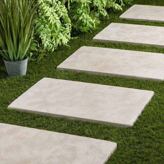 Pas japonais Rectangle Pierre de l'Atlas Beige 75x50x3 cm