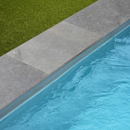 Margelle de piscine Pierre d'Egypte Grise 60x40x2 cm Bord Droit