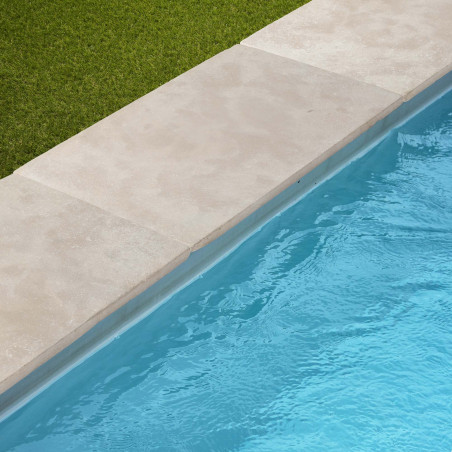 Margelle de piscine Pierre de l'Atlas Beige 75x50x3 cm Bord Droit