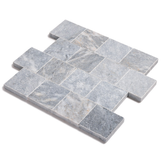 Pavé Pierre d'Adana Gris Bleu Clair 15,25x15,25x3-3 cm