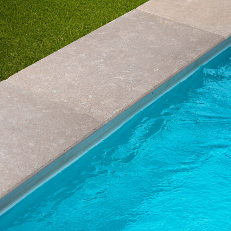 Margelle de piscine Pierre d'Egypte Beige 85x55x2 cm Bord Droit