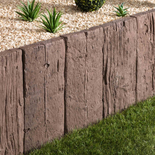 Palis Béton effet Bois Marron 67x22x4,5 cm