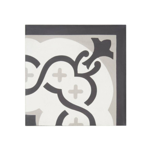 Carreau de ciment véritable angle frise Chauzon 20x20x1,6 cm